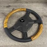 Mercedes Pre Merger AMG 1997 Steering Wheel Restored to New Leather and Wood P2456