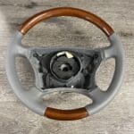 Mercedes S430 2001 Steering Wheel Restored to New Leather and Wood P2129