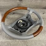 Mercedes S430 2001 Steering Wheel Restored to New Leather and Wood P2130