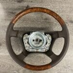 Mercedes S500 1995 Steering Wheel Restored to New Leather and Wood P8700