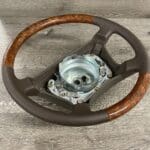 Mercedes S500 1995 Steering Wheel Restored to New Leather and Wood P8704