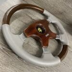 Momo Wood and Leather Steering Wheel Restored to New P4906
