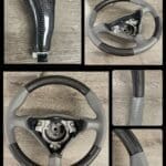 Porsche 911 2003 Steering Wheel and Gearshift Knob Restored to New Leather and Added Carbon Fiber P9095