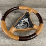 Porsche 911 Carrera 2004 Steering Wheel Restored to New Leather and Wood P2150
