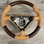 Porsche 911 Millennium 2000 Steering Wheel Restored to New Leather and Wood P1073