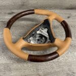 Porsche 911 Millennium 2000 Steering Wheel Restored to New Leather and Wood P1074