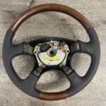 Subaru Legacy 1998 Steering Wheel Restored to New Leather and Wood P9842