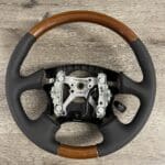 Subaru Outback 2000 Steering Wheel Restored to New Leather and Wood P0161