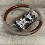 Toyota Land Cruiser 1997 Steering Wheel Restored to New Leather and Wood P2360