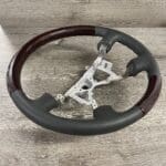 Toyota Land Cruiser 2001 Steering Wheel Restored to New Leather and Wood P9123