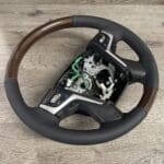 Toyota Land Cruiser 2016 Steering Wheel Restored to New Leather and Wood P1636