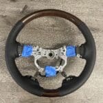 Toyota Land Cruiser 2016 Steering Wheel Restored to New Leather and Wood P8835