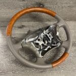 Toyota Land Cruiser Steering Wheel Restored to New Leather and Wood P3990