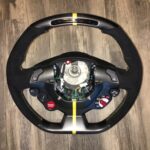 Ferrari F12 tdf 2017 Steering Wheel Restored to New Alcantara and Added Carbon Fiber P1556