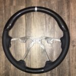 Jeep Wrangler 2005 Steering Wheel Restored to New Leather and Added Carbon Fiber P1844