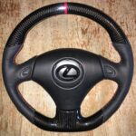 Lexus Steering Wheel Restored to New Leather and Added Carbon Fiber P7288
