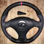 Lexus Steering Wheel and Gearshift Knob Restored to New Leather and Added Carbon Fiber P7297