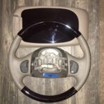 Lincoln Navigator 2002 Steering Wheel and Console Lid Restored to New Leather and Wood P0338