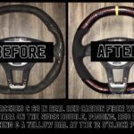 Mercedes C63 2012 Steering Wheel Restored to New Leather and Added Carbon Fiber BEFORE AFTER P6528