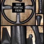 Pontiac Fiero 1988 Steering Wheel Gearshift Knob and Boot Restored to New Leather P6564