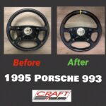 Porsche 993 1995 Steering Wheel Restored to New Leather BEFORE AFTER P1322