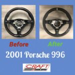 Porsche 996 2001 Steering Wheel Restored to New Leather BEFORE AFTER P1085