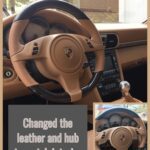 Porsche 997 2 C2 Steering Wheel Restored to New Leather and Wood P7897