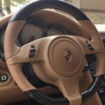 Porsche Panamera 2010 2012 Steering Wheel Restored to New Leather and Wood P9575