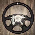 Subaru WRX 2004 Steering Wheel Restored to New Leather and Added Carbon Fiber P4884