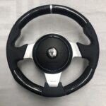 Tesla Roadster 2012 Steering Wheel Restored to New Leather and Carbon Fiber P1468