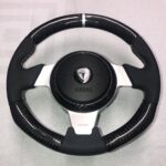 Tesla Roadster 2012 Steering Wheel Restored to New Leather and Carbon Fiber P1470
