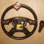 Acura Steering Wheel and Gearshift Knob Restored to New Leather and Wood BEFORE P0248