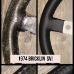 Bricklin SVI 1974 Steering Wheel Restored to New Leather BEFORE AFTER P6551