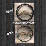 Cadillac Brougham 1986 Steering Wheel Restored to New Leather BEFORE AFTER P1095