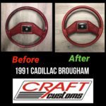 Cadillac Brougham 1991 Steering Wheel Restored to New Leather BEFORE AFTER P0575