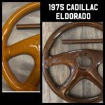 Cadillac ElDorado 1975 Steering Wheel Restored to New Wood BEFORE AFTER P3442