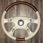 Cadillac Escalade 2003 Steering Wheel Restored to New Leather and Wood P4541