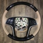 Cadillac Escalade 2018 Steering Wheel Restored to New Leather and Wood P4142