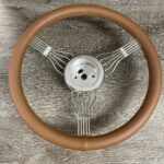 Chevy 1937 Steering Wheel Restored to New Leather P9745