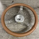 Chevy 1937 Steering Wheel Restored to New Leather P9746