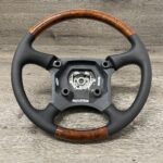 Chevy 2500 1997 Steering Wheel Restored to New Leather and Wood P2786