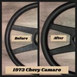 Chevy Camaro 1973 Steering Wheel Restored to New Leather BEFORE AFTER P1402