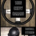 Chevy Camaro 1986 Steering Wheel Gearshift Knob and EBrake Restored to New Leather P6553