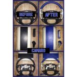 Chevy Camaro Steering Wheel Console Lid Gearshit Knob and EBrake Restored to New Leather P8953