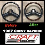 Chevy Caprice 1987 Steering Wheel Restored to New Leather and Wood BEFORE AFTER P0643