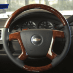 Chevy Steering Wheel Restored to New Leather and Wood P1406