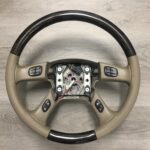 Chevy Truck 2003 2007 Steering Wheel Restored to New Leather and Wood P9079