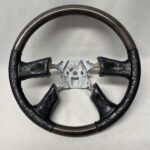 Chevy Truck Steering Wheel Restored to New Leather and Wood P2649