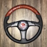 Cobalt 240 2005 Steering Wheel Restored to New Leather and Wood P7145
