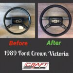 Ford Crown Victoria 1989 Steering Wheel Restored to New Leather BEFORE AFTER P1436